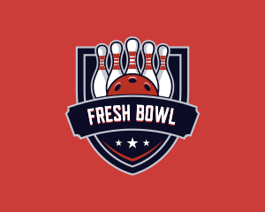 Bowling Shield League Competition logo design