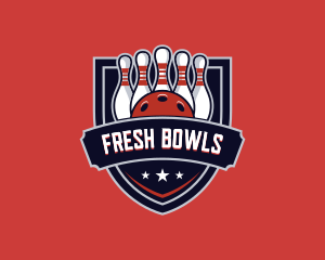 Bowling Shield League Competition logo design