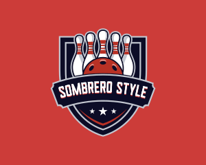 Bowling Shield League Competition logo design