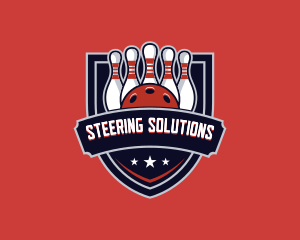 Bowling Shield League Competition logo design