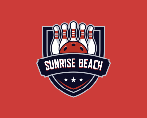 Bowling Shield League Competition logo design