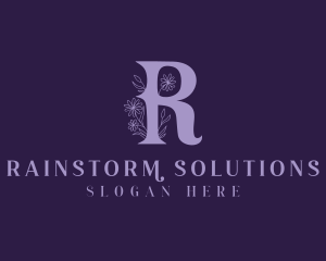 Floral Daisy Letter R  logo design