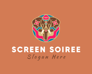 Festive Decorative Elephant  logo design