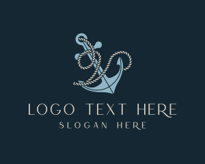 Sailor Anchor Rope Letter V logo