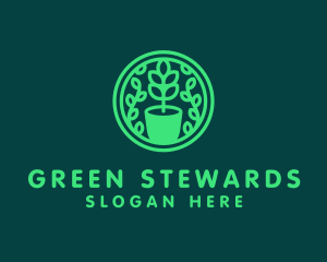 Pot Plant Garden logo design