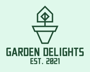 Geometric House Plant  logo design