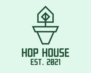 Geometric House Plant  logo design