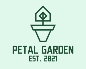 Geometric House Plant  logo design