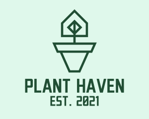 Geometric House Plant  logo design