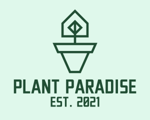 Geometric House Plant  logo design