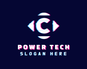 Futuristic Letter C Gaming logo