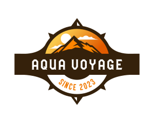 Mountain Camping Compass Voyage logo design