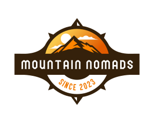 Mountain Camping Compass Voyage logo design