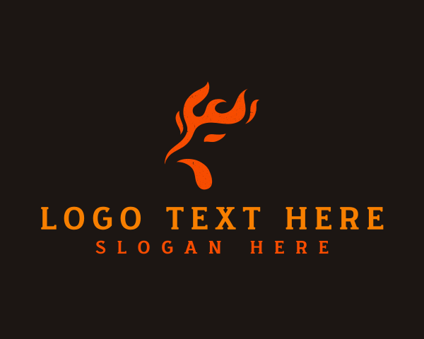 Flaming logo example 3