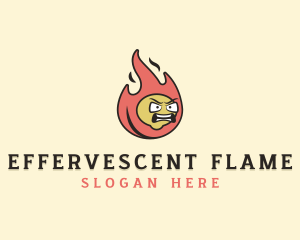 Angry Fire Flame logo design