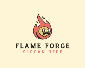 Angry Fire Flame logo design