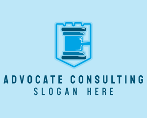 Blue Gavel Shield logo