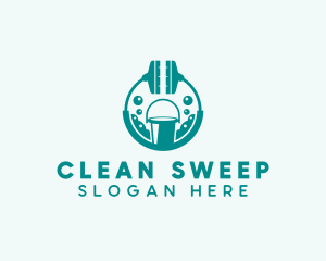 Cleaning Mop Housekeeping logo design