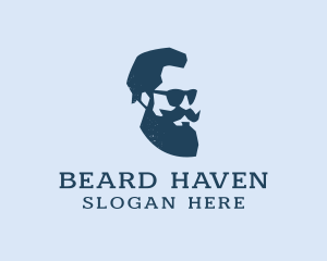 Sunglasses Beard Man  logo design