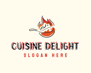 Flaming Food Cuisine logo design