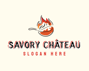 Flaming Food Cuisine logo design