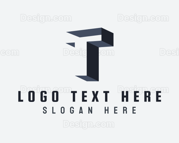 Isometric Letter T Logo