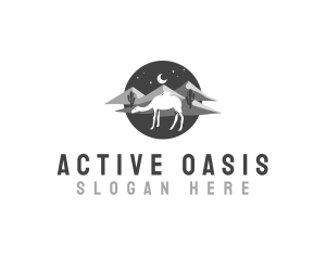 Camel Oasis Desert logo design