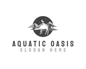 Camel Oasis Desert logo design