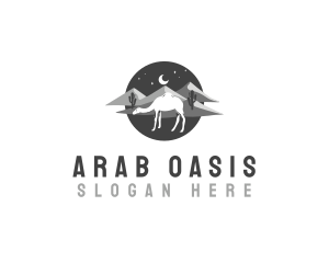 Camel Oasis Desert logo design