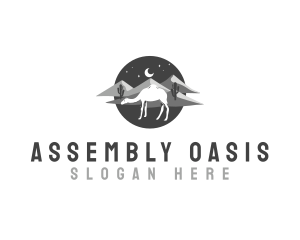 Camel Oasis Desert logo design