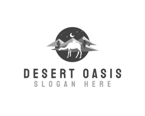 Camel Oasis Desert logo design