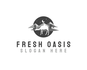 Camel Oasis Desert logo design