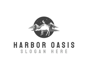 Camel Oasis Desert logo design