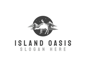 Camel Oasis Desert logo design