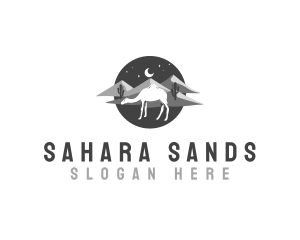 Camel Oasis Desert logo design