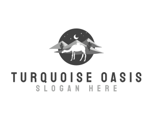 Camel Oasis Desert logo design