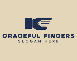 Blue Pencil Hand logo design