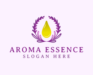 Lavender Wreath Droplet logo design