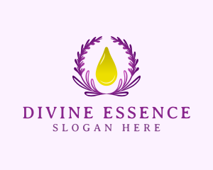 Lavender Wreath Droplet logo design