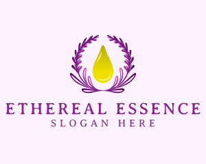 Lavender Wreath Droplet logo design