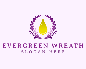 Lavender Wreath Droplet logo design