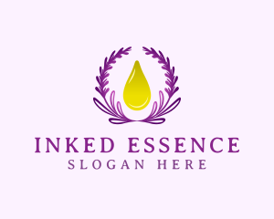 Lavender Wreath Droplet logo design