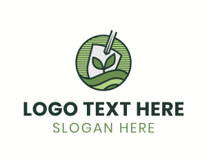 Shovel Sprout Lawn logo design