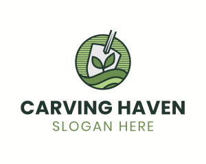 Shovel Sprout Lawn logo design