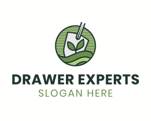 Shovel Sprout Lawn logo design