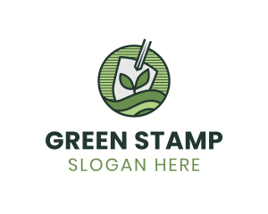 Shovel Sprout Lawn logo design