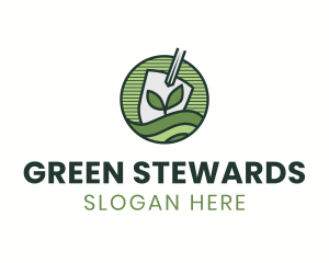 Shovel Sprout Lawn logo design