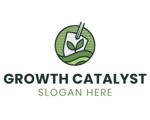 Shovel Sprout Lawn logo design