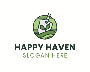 Shovel Sprout Lawn logo design