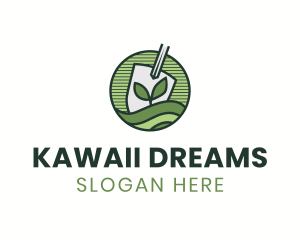 Shovel Sprout Lawn logo design